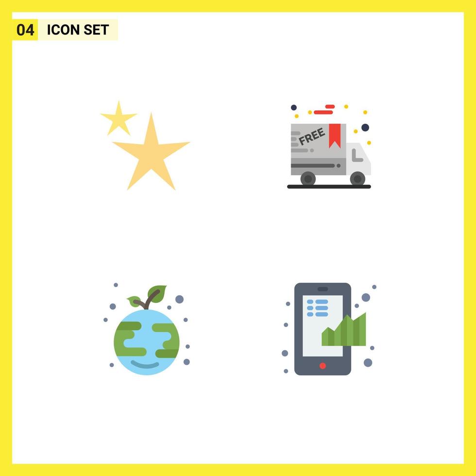 pictogram reeks van 4 gemakkelijk vlak pictogrammen van abstract wereldbol zwart vrijdag eco tabel bewerkbare vector ontwerp elementen