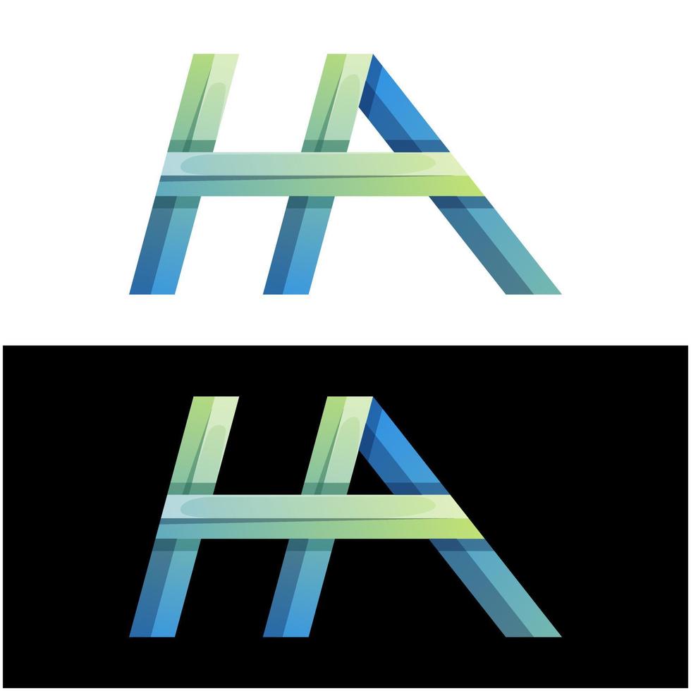 brief h een helling logo ontwerp vector