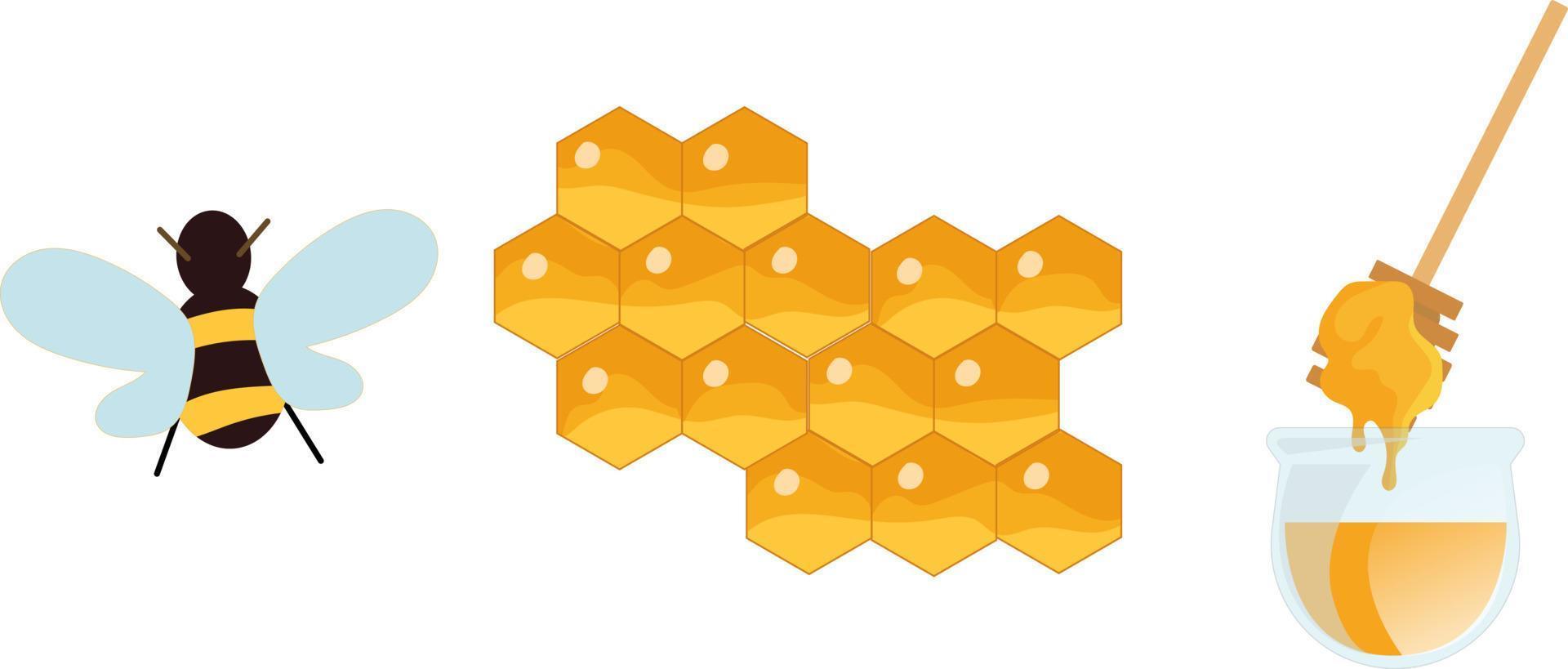 honingraat van bijen, honing voor uitverkoop vector illustratie, voedsel en drank icoon concept