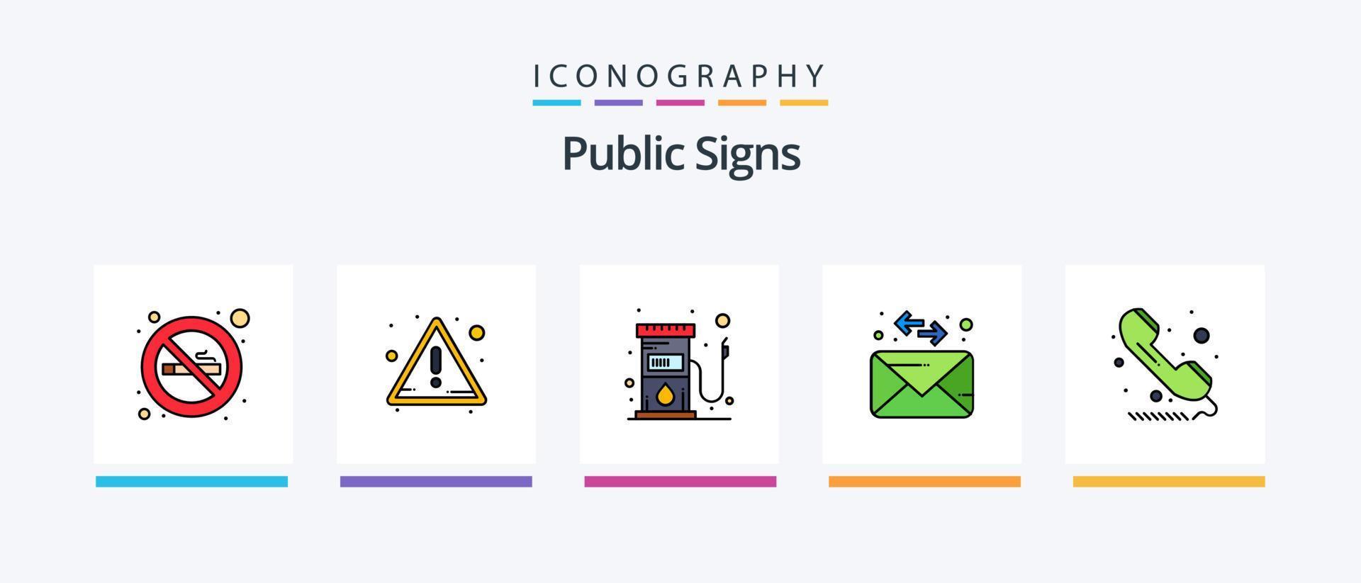 openbaar tekens lijn gevulde 5 icoon pak inclusief . richting. Nee roken. pijl. uitloggen. creatief pictogrammen ontwerp vector