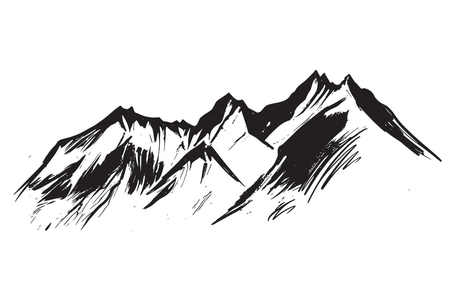 berg landschap, schetsen stijl, vector illustraties