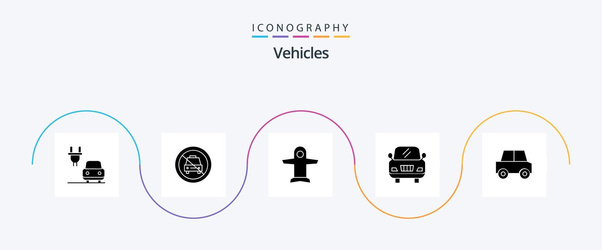 voertuigen glyph 5 icoon pak inclusief voertuigen. auto. vlak. auto. auto vector