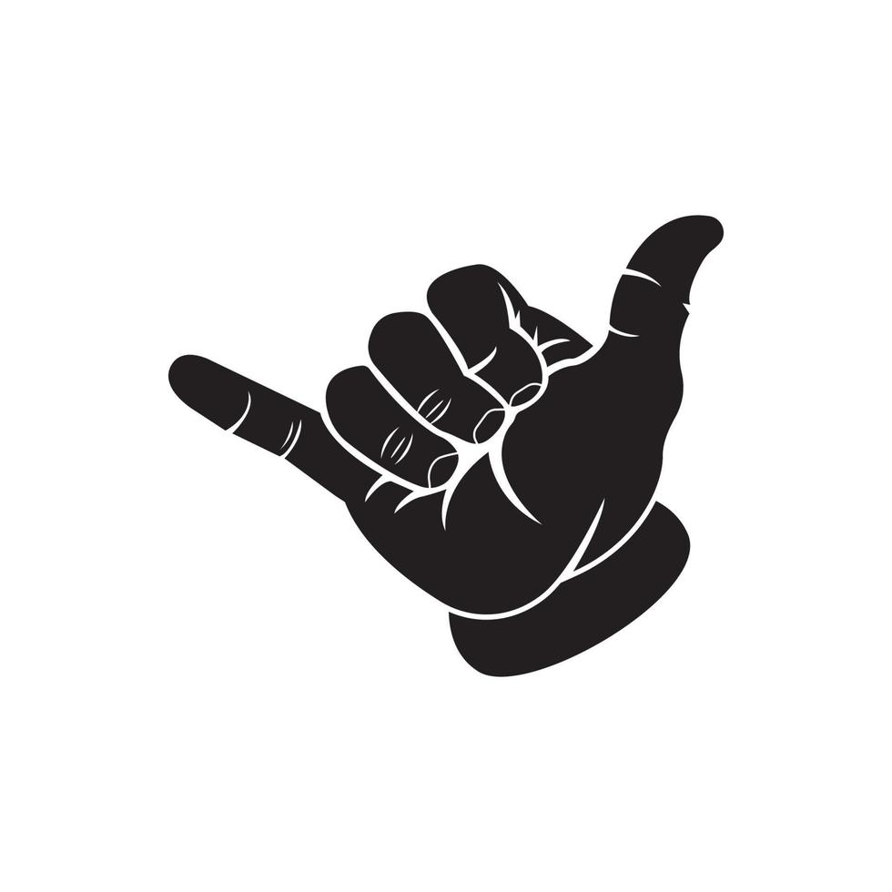 shaka handen icoon logo, vector ontwerp
