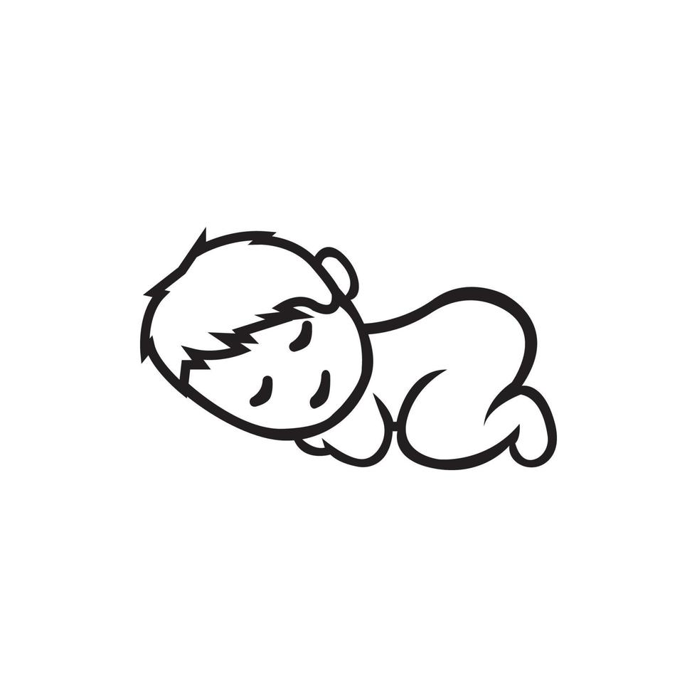 schattig slapen baby icoon logo, vector ontwerp