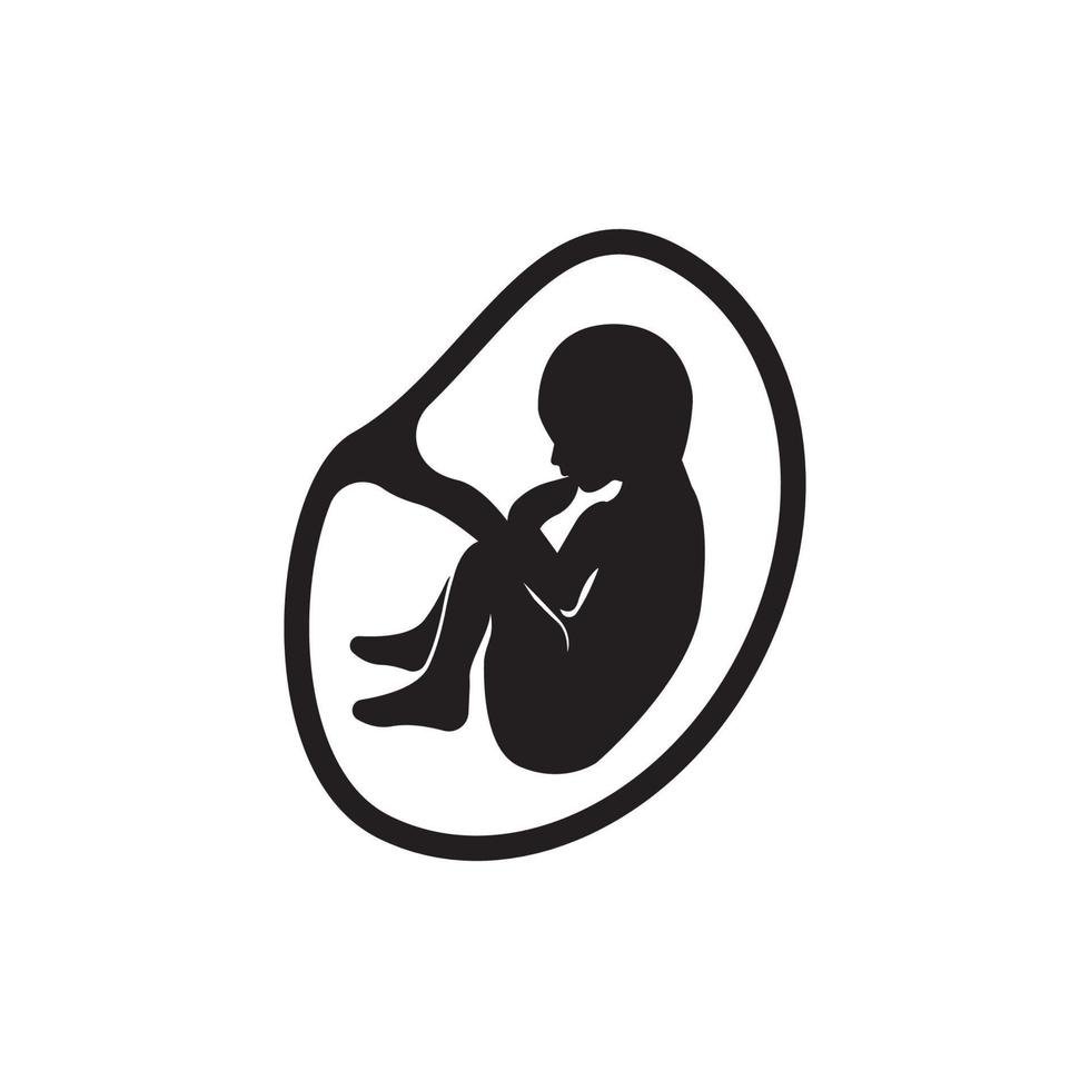 zwanger moeder en foetus icoon logo, vector ontwerp