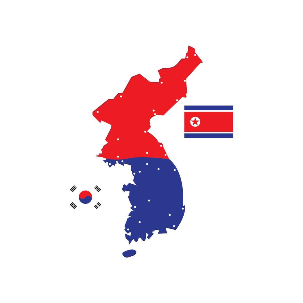 Koreaans vlag logo in kaart vorm geven aan, vector illustratie symbool