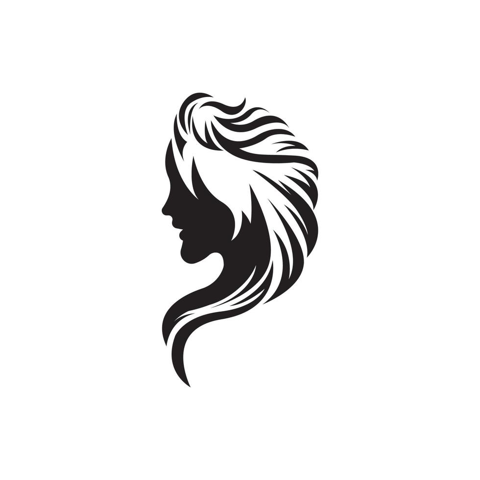 vrouw gezicht icoon logo vector ontwerp sjabloon