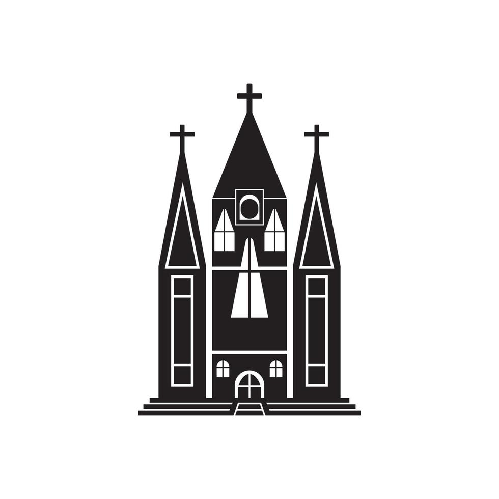 kerk logo sjabloon vector icoon illustratie