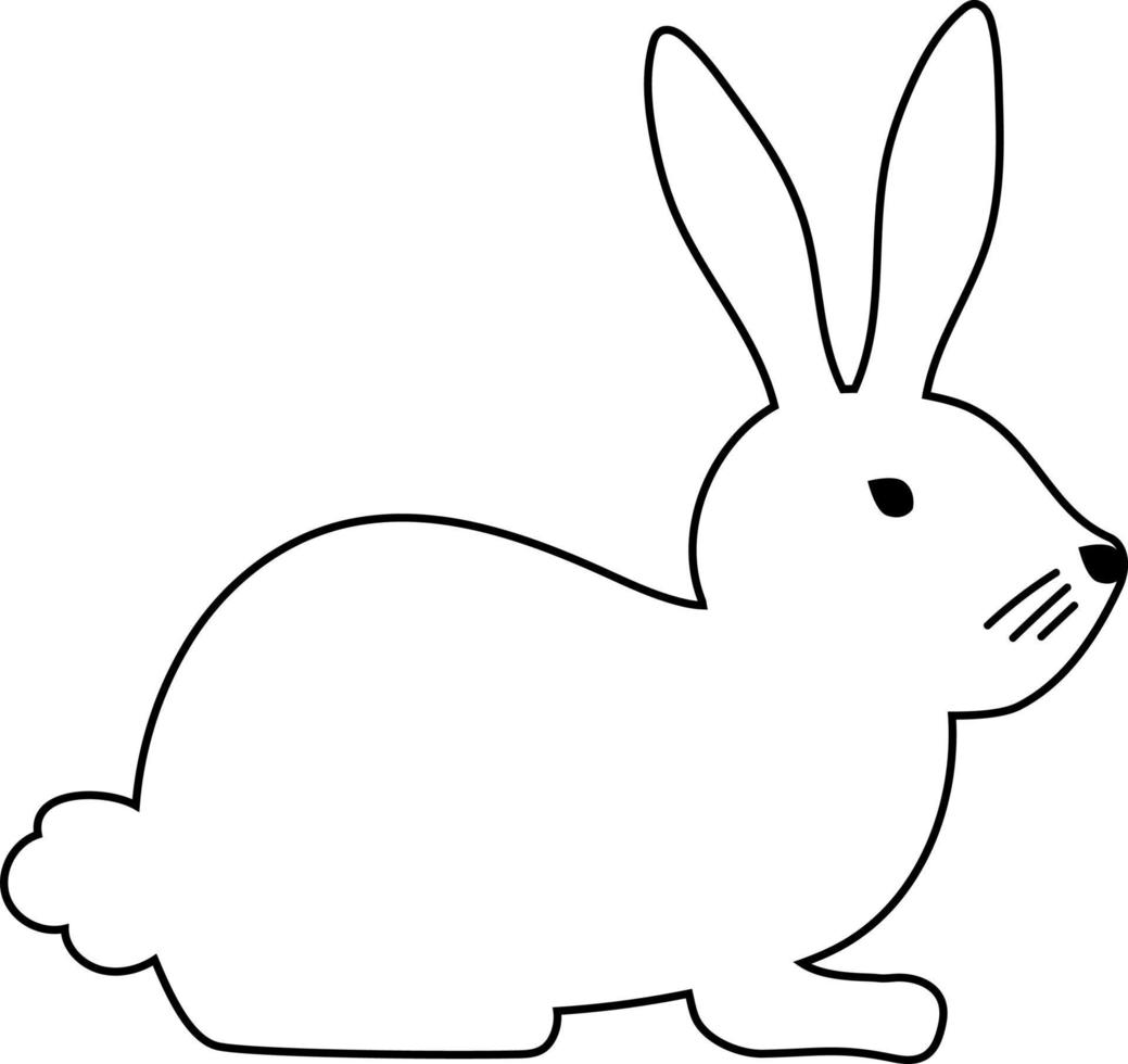 konijn tekening in zwart. vector