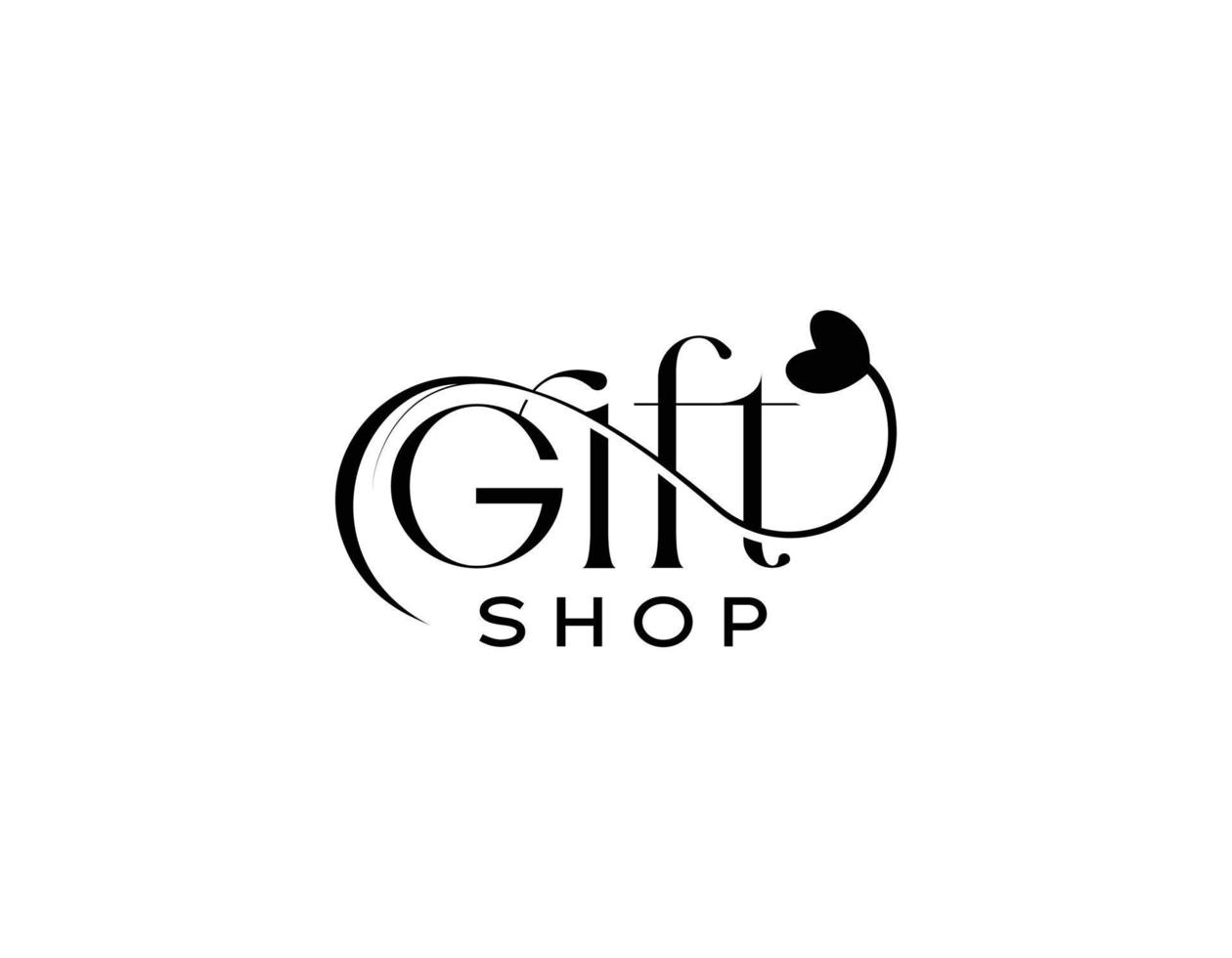 mooi brief geschenk winkel eerste handschrift vector logo ontwerp, geschenk winkel logo ontwerp, geschenk liefde vector logo ontwerp