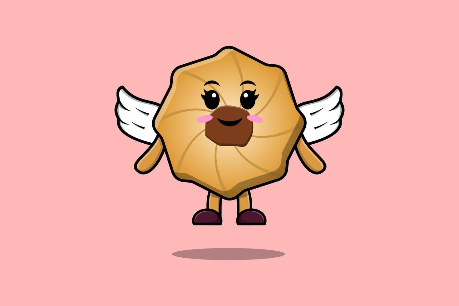 schattig tekenfilm koekjes karakter vervelend Vleugels vector