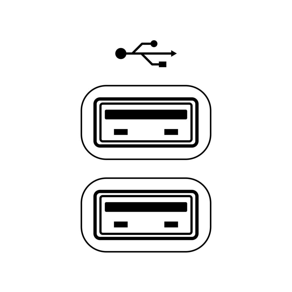 twee USB haven type een icoon vector