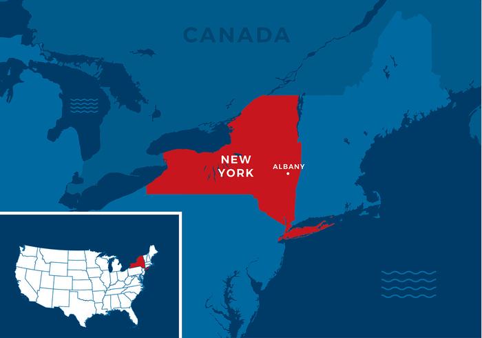 New York State Map Gratis Vector