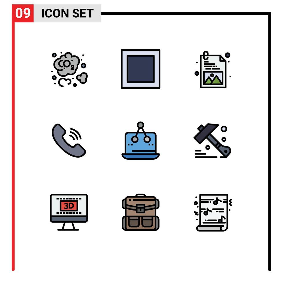 pictogram reeks van 9 gemakkelijk gevulde lijn vlak kleuren van bouw meting afbeelding afzet kruis bewerkbare vector ontwerp elementen