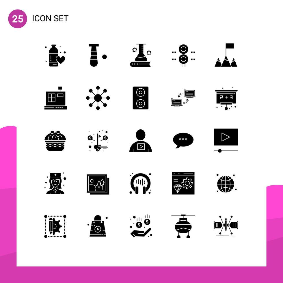 universeel icoon symbolen groep van 25 modern solide glyphs van trein station sport teken wetenschap kennis bewerkbare vector ontwerp elementen