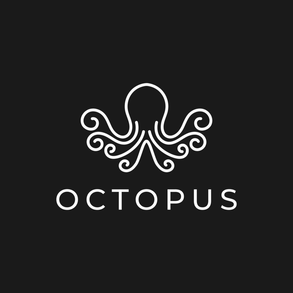 Octopus logo ontwerp sjabloon met lijn kunst stijl. creatief Octopus vector illustratie