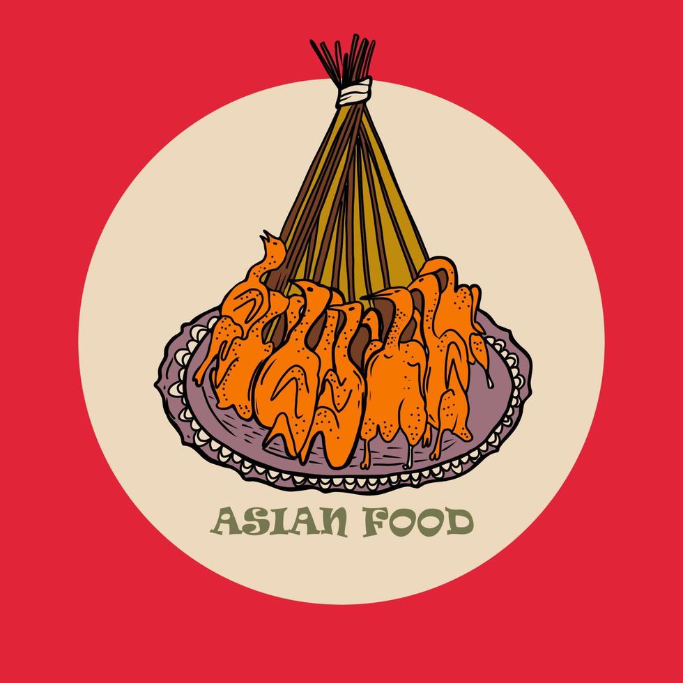 vector Pan aziatisch voedsel spandoek. hand- getrokken Aziatisch voedsel illustratie.