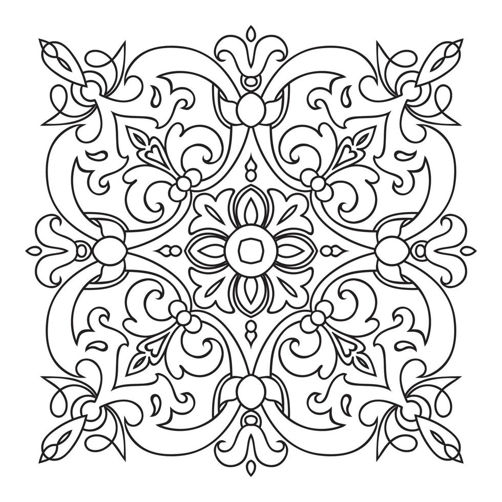 hand- tekening zentangle mandala element. Italiaans majolica stijl vector
