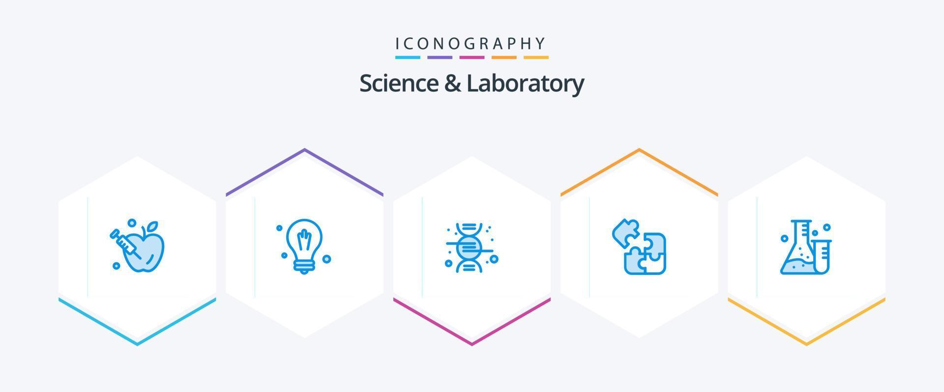 wetenschap 25 blauw icoon pak inclusief . laboratorium. wetenschap. buis. oplossing vector