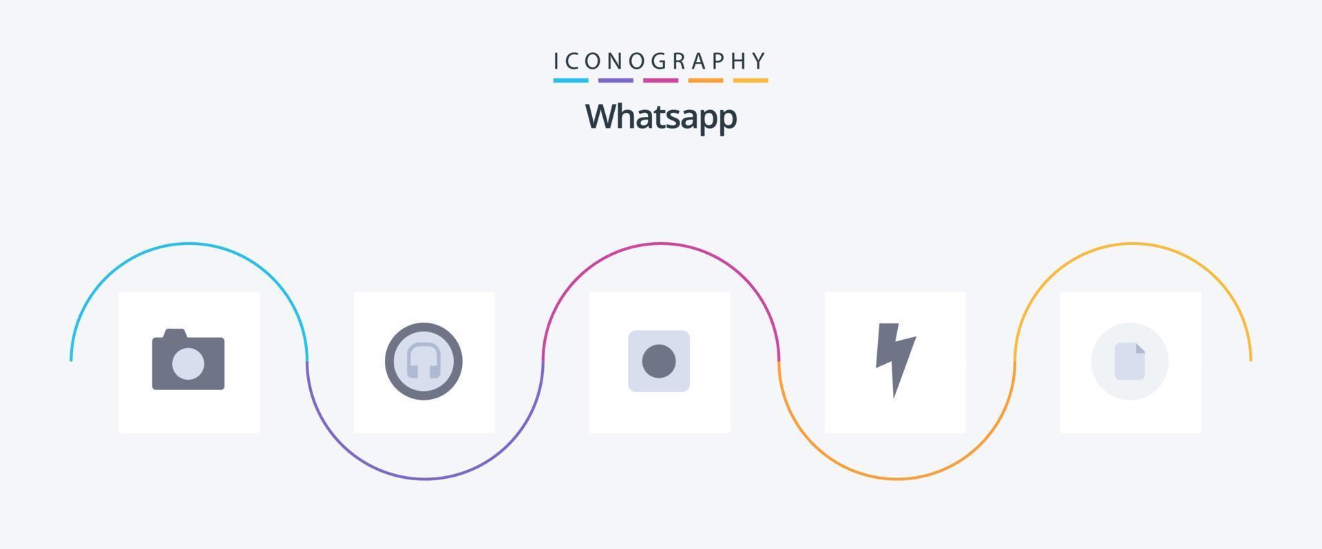 WhatsApp vlak 5 icoon pak inclusief ui. het dossier. app. document. eenvoudig vector