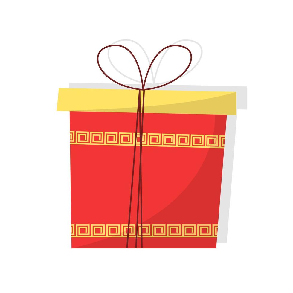 hand- getrokken rood Chinese geschenk doos illustratie. maan- nieuw jaar viering concept. vector