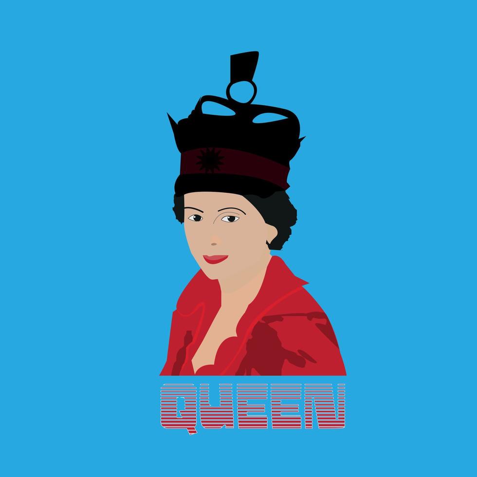 vector illustratie van koningin, t-shirt ontwerp, affiche, afdrukken, ansichtkaart, koffie mok andere toepassingen