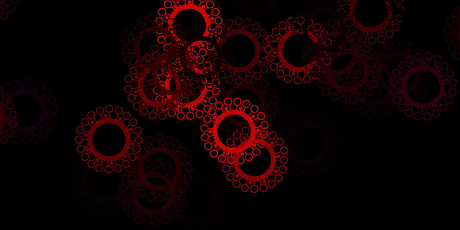 donkerroze vectorachtergrond met virussymbolen. vector