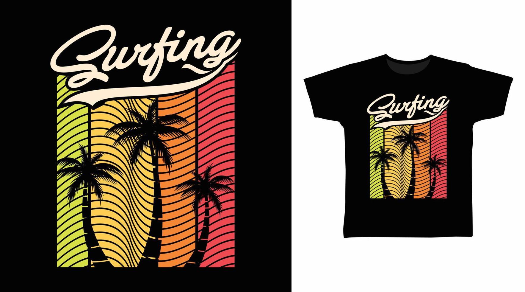 surfing ontwerp vector met palm boom illustratie, klaar voor afdrukken Aan t-shirt