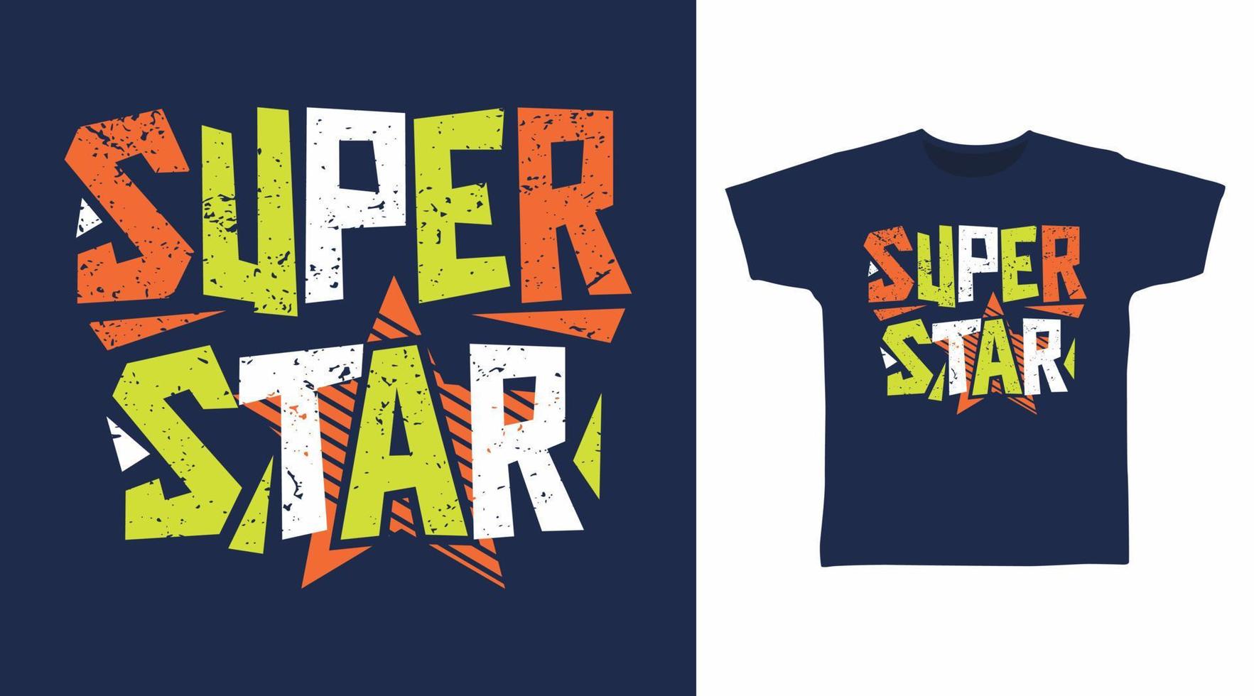 super ster t-shirt en kleding modieus ontwerp met uniek typografie vector