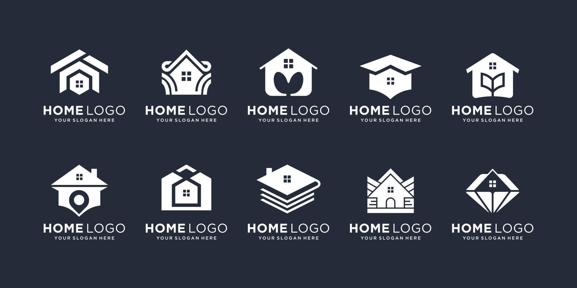 reeks van huis logo ontwerp sjabloon. vector huis, huis abstract, luxe huis, branding huis logo.