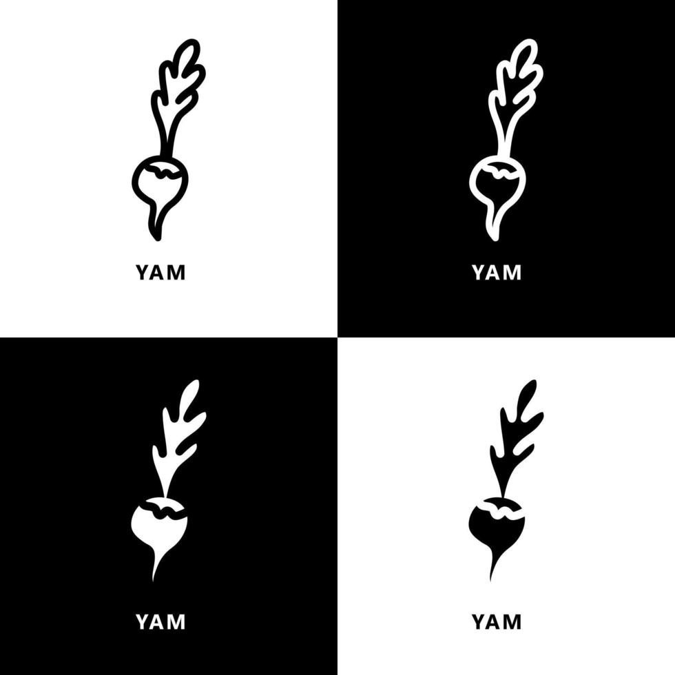 juweel yams icoon logo. yam biologisch voedsel symbool illustratie vector