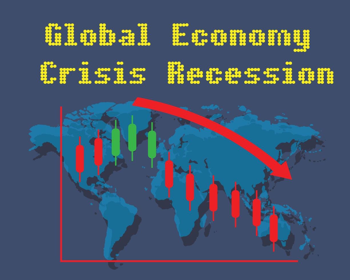 globaal economisch crisis recessie inflatie 2023 vector