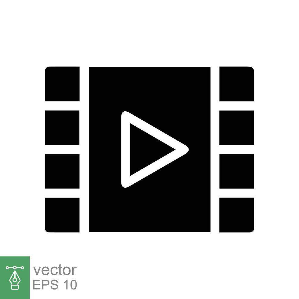 film, Speel video icoon. film haspel, bioscoop script plakband, strip, rollen, filmstrip, vermaak concept. gemakkelijk vlak stijl. vector illustratie geïsoleerd Aan wit achtergrond. eps 10.