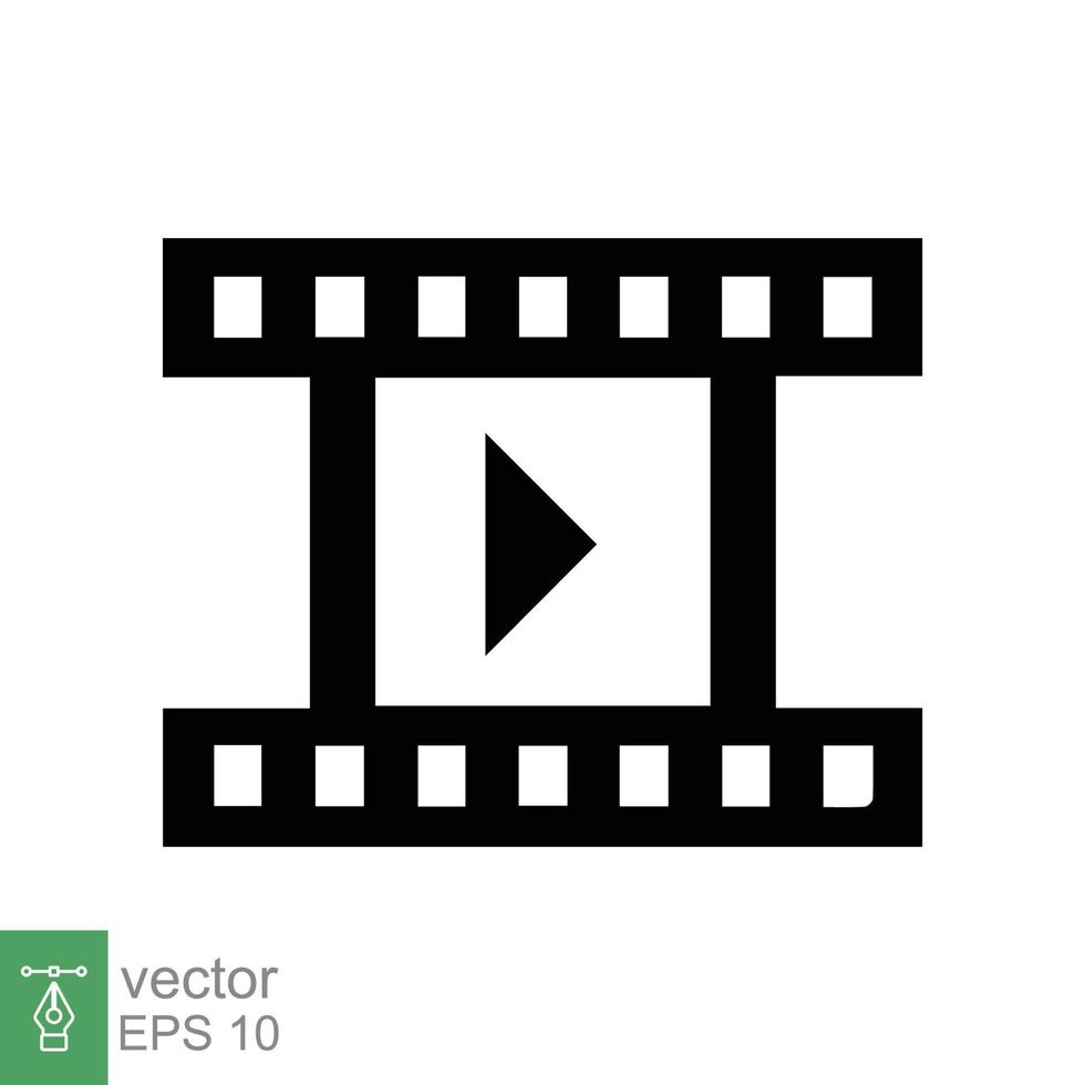 film, Speel video icoon. film haspel, bioscoop script plakband, strip, rollen, filmstrip, vermaak concept. gemakkelijk vlak stijl. vector illustratie geïsoleerd Aan wit achtergrond. eps 10.