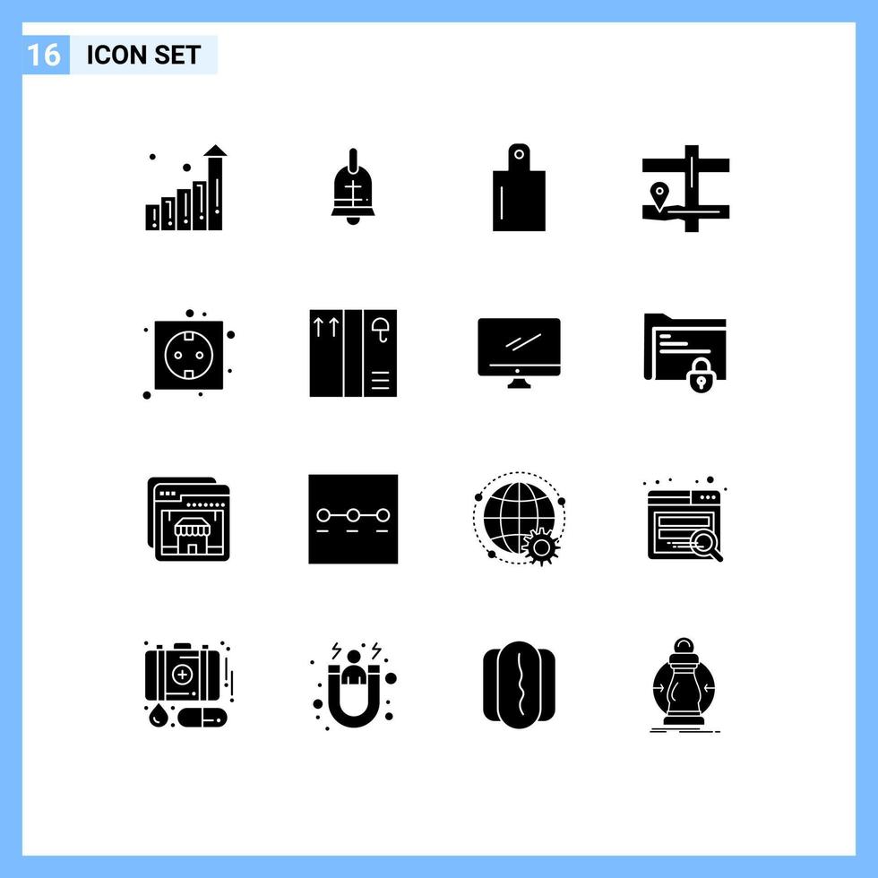 voorraad vector icoon pak van 16 lijn tekens en symbolen voor doos plug voorbereiding energie bord bewerkbare vector ontwerp elementen