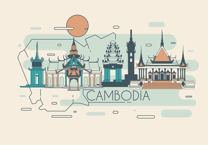 Cambodja Oriëntatiepunt Vector