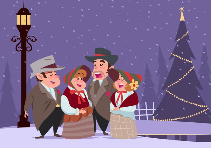 Carolers Groep Vector