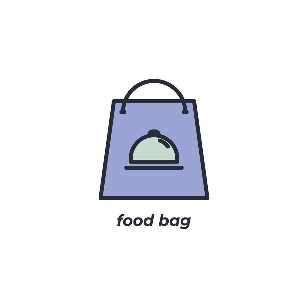 vector teken voedsel zak symbool is geïsoleerd Aan een wit achtergrond. icoon kleur bewerkbaar.