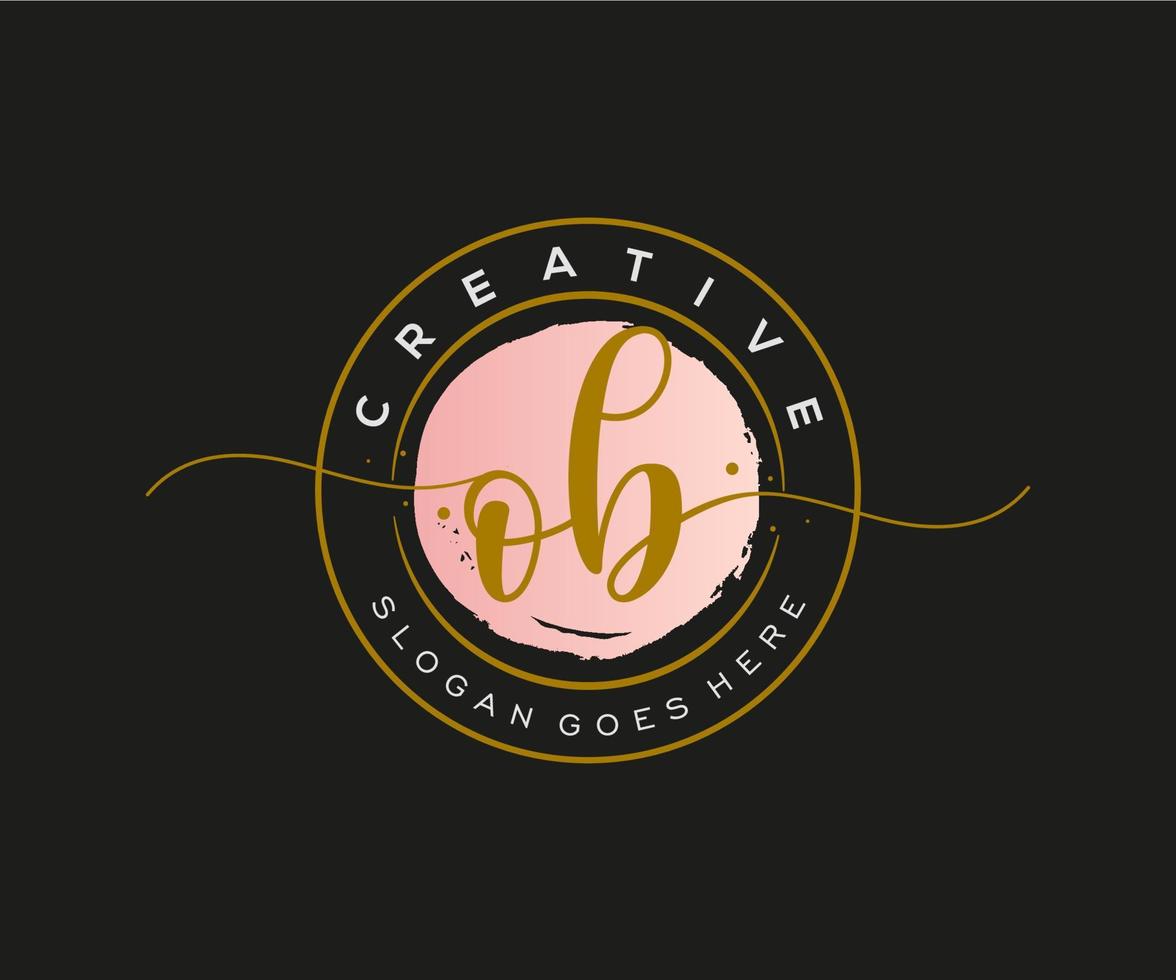 eerste ob vrouwelijk logo schoonheid monogram en elegant logo ontwerp, handschrift logo van eerste handtekening, bruiloft, mode, bloemen en botanisch met creatief sjabloon. vector