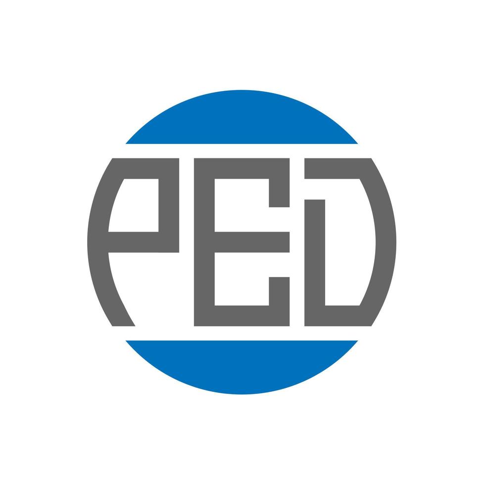 ped brief logo ontwerp Aan wit achtergrond. ped creatief initialen cirkel logo concept. ped brief ontwerp. vector