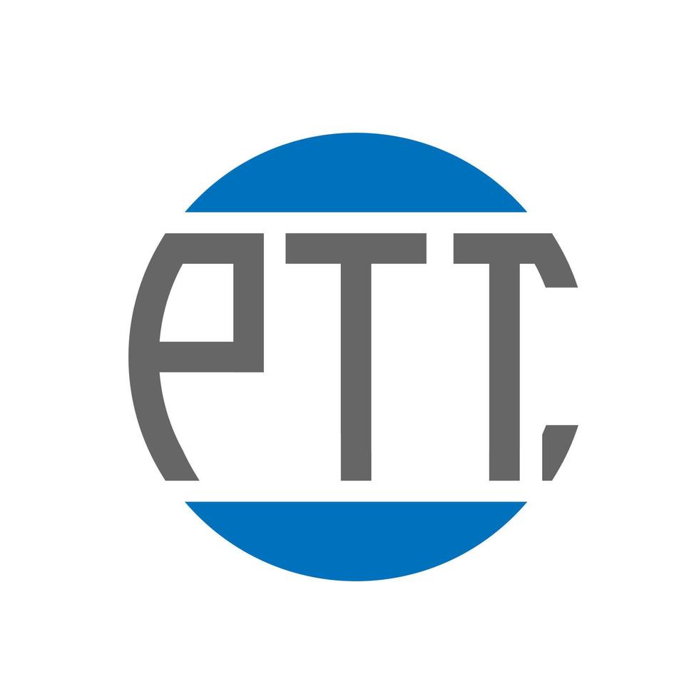 ptt brief logo ontwerp Aan wit achtergrond. ptt creatief initialen cirkel logo concept. ptt brief ontwerp. vector