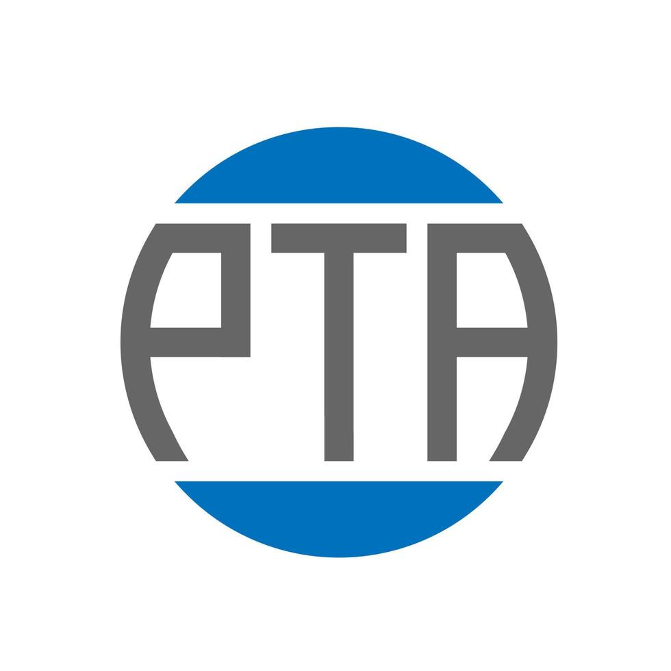 pta brief logo ontwerp Aan wit achtergrond. pta creatief initialen cirkel logo concept. pta brief ontwerp. vector