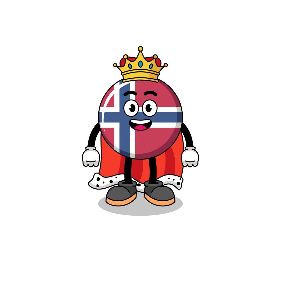 mascotte illustratie van Noorwegen vlag koning vector