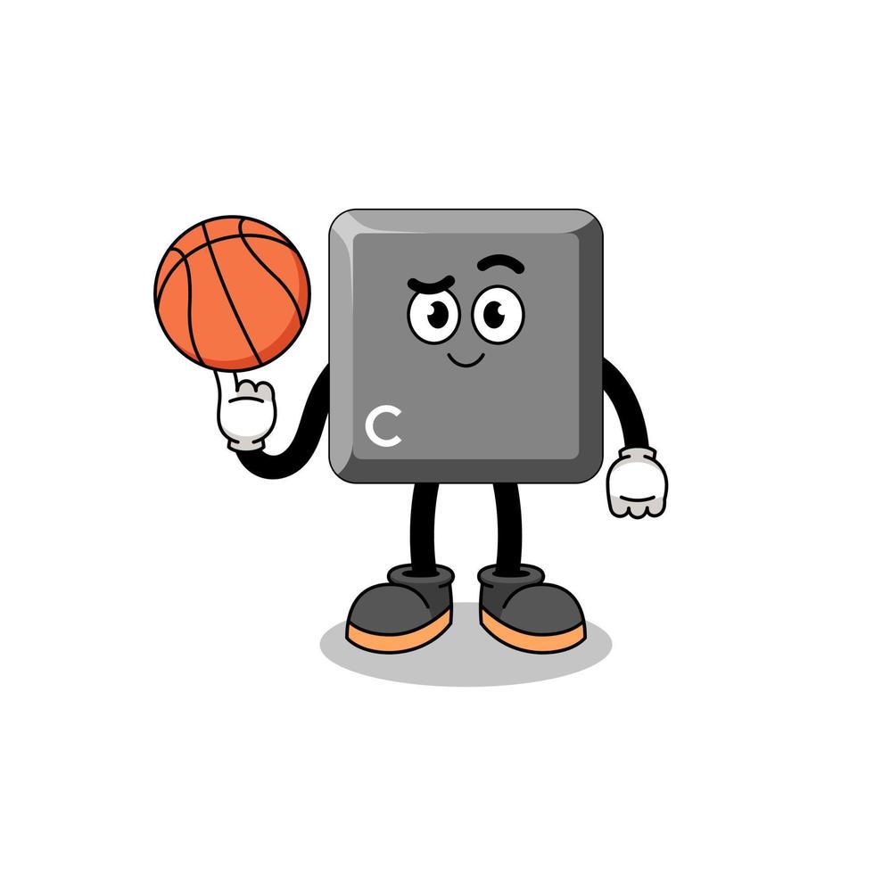 toetsenbord c sleutel illustratie net zo een basketbal speler vector