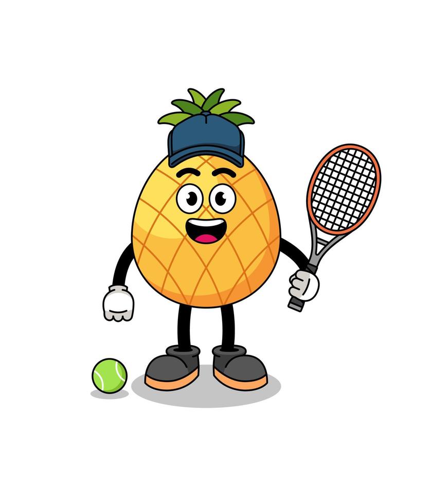 ananas illustratie net zo een tennis speler vector