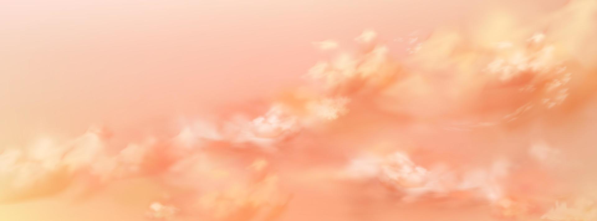 fantastisch perzik lucht met zacht roze wolk structuur vector