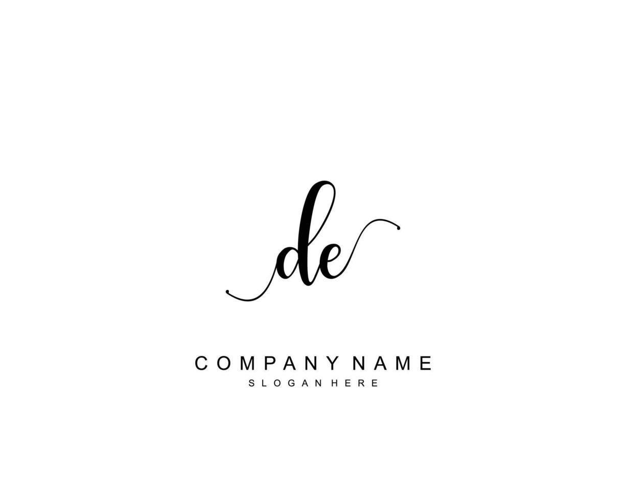 eerste de schoonheid monogram en elegant logo ontwerp, handschrift logo van eerste handtekening, bruiloft, mode, bloemen en botanisch met creatief sjabloon. vector