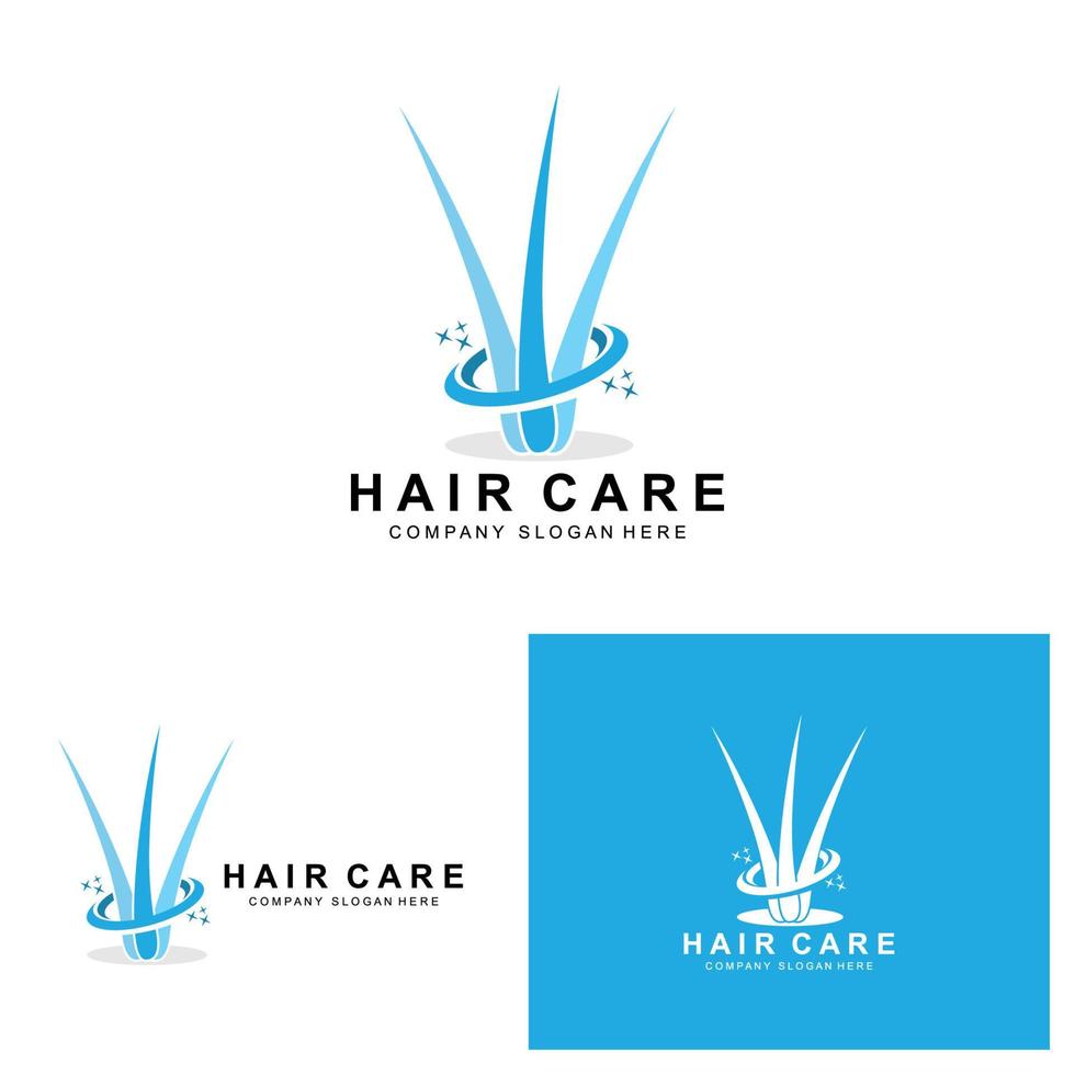 haar- zorg logo, hoofdhuid laag ontwerp, Gezondheid salon merk illustratie vector