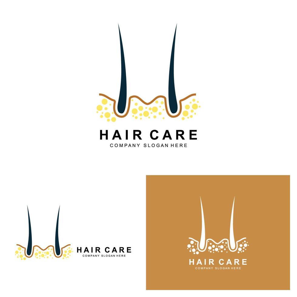 haar- zorg logo, hoofdhuid laag ontwerp, Gezondheid salon merk illustratie vector