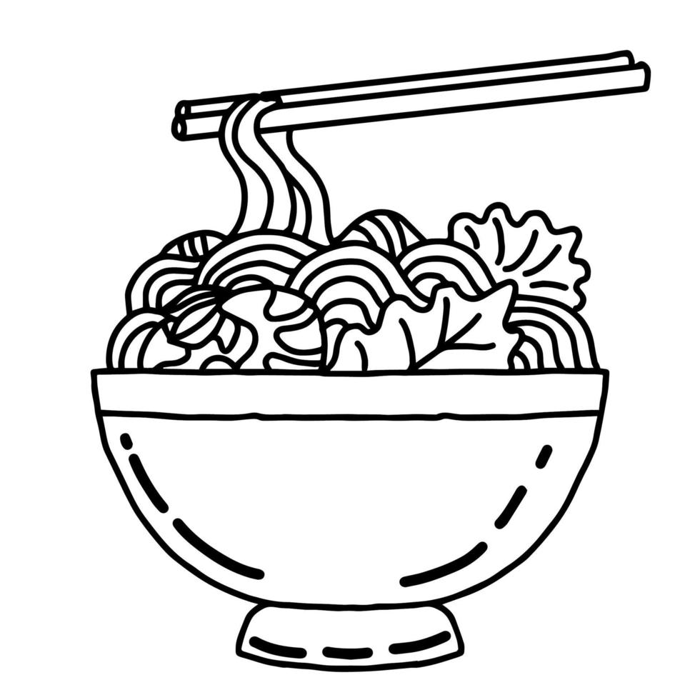 ontwerp illustratie noodle voedsel schets vector